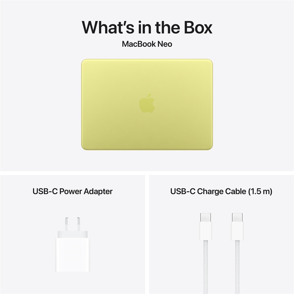 Apple MacBook Neo | 13" | 6 Core CPU | 5 Core GPU | 16 Core Neural Engine | 8GB Memory | 256GB SSD | Citrus
