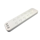 Jackson 10-Way Powerboard, 6x USB-A Fast Charging Ports, 10 Surge Protected Power Outlets On-Board Master Switch, Safety Overload Protection, 1M Power Lead
