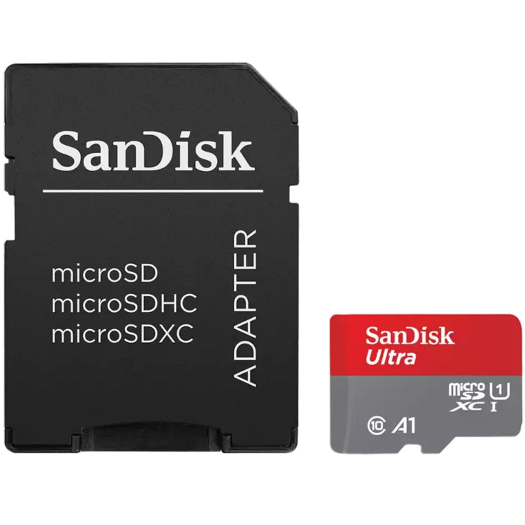 SanDisk Ultra 64GB microSDHC CL10 A1 UHS-I Card with Adapter