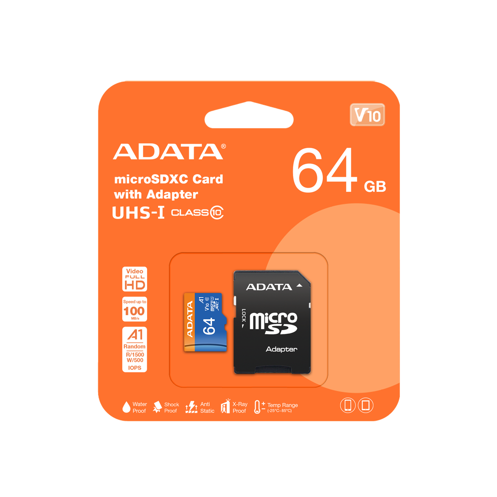 Adata 64GB microSDXC with Adapter UHS-I Class 10 U3