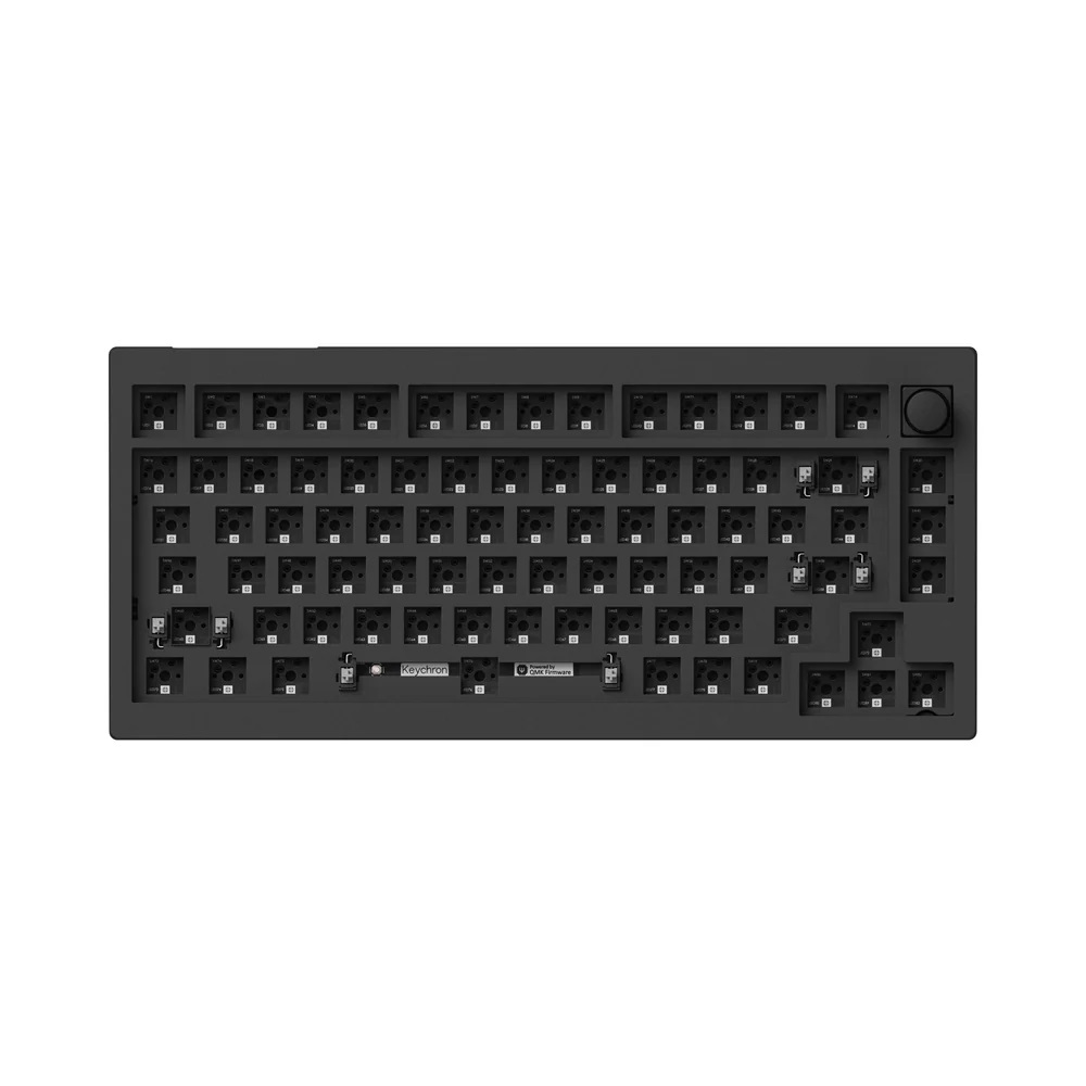 Keychron V1 Max QMK/VIA Wireless Custom Mechanical Keyboard  Barebone Knob Carbone Black