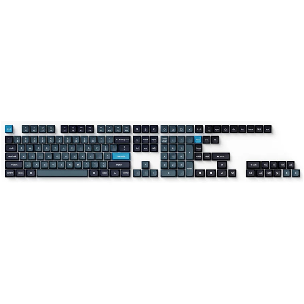 Keychron Double Shot KSA PBT Keycap Full Keycap Set - Dark Gray and Grayish Blue