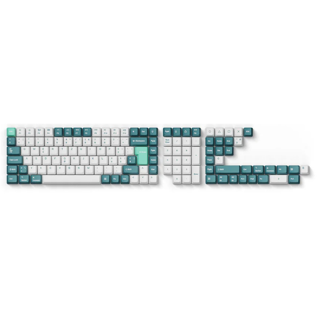 Keychron OEM Dye-Sub PBT Full Set Keycap Set - White Mint - DE-ISO