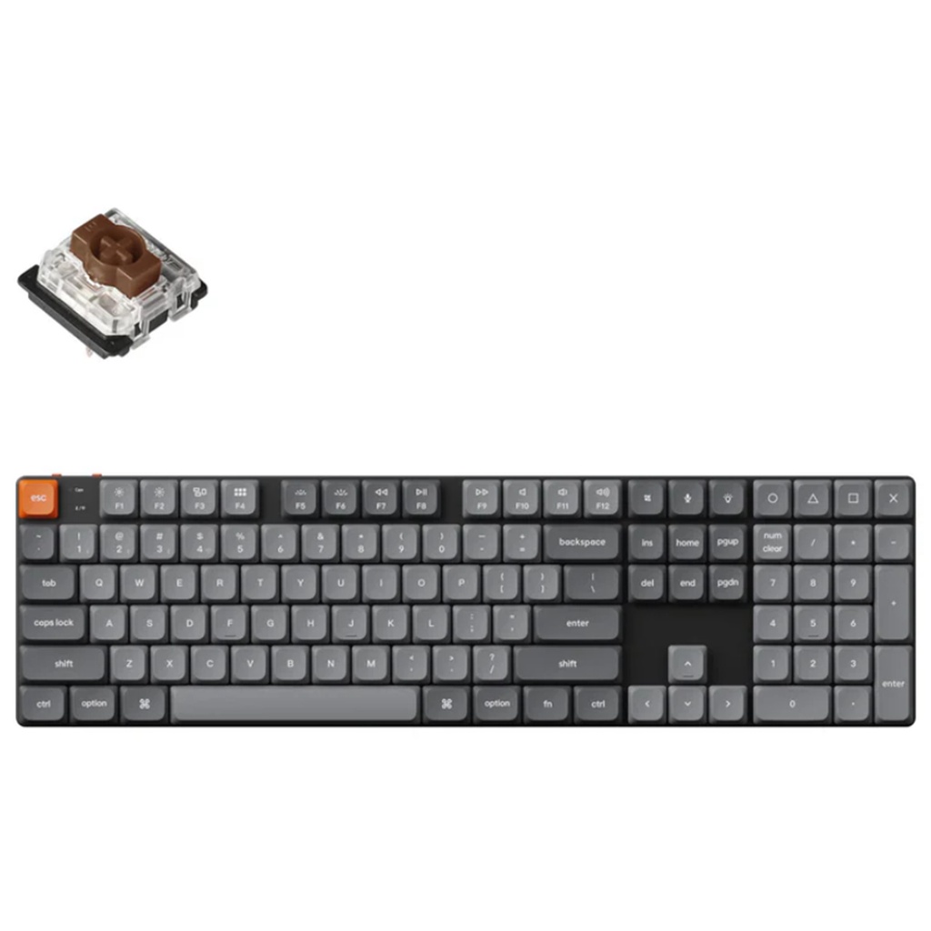 Keychron K5 MAX ANSI Full Size Layout 104 Key  Full Assembled  Brown Switch RGB - Low Profile Gateron Mechanical Wireless / Wired / 2.4GHz Low Profile QMK Custom Keyboard