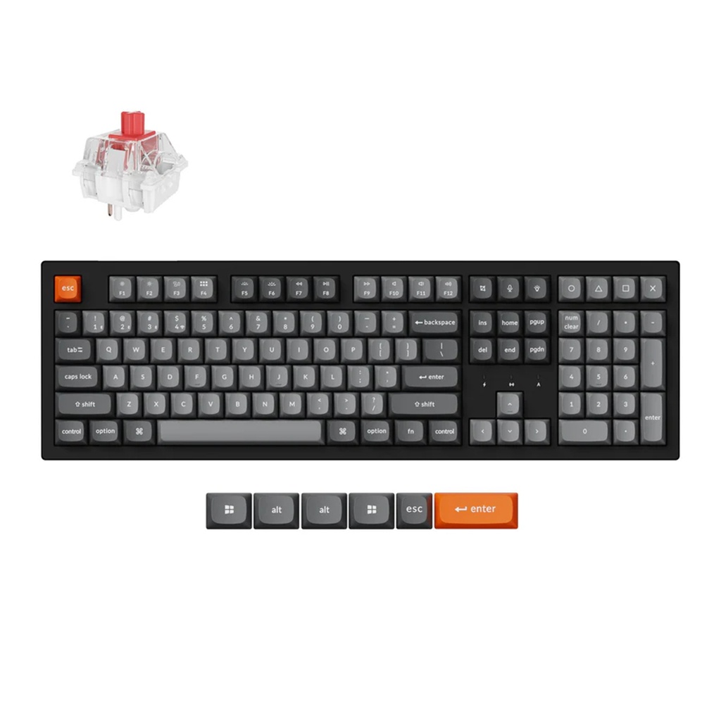 Keychron K10 Max QMK Fully Assembled White Backlight Super Red Wireless Mechanical Keyboard