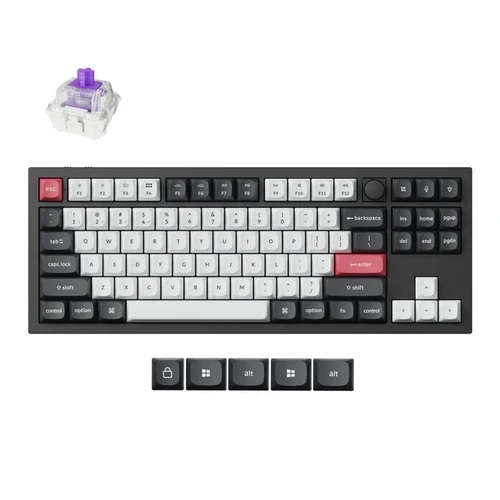 Keychron Q3 HE QMK Wireless Fully Assembled Carbon Black Gateron Double-Rail Magnetic Nebula Switch Custom Keyboard