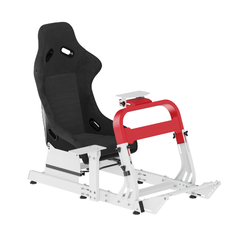 Bracom Robust Sim Racing Cockpit with Gear Shift Mount & Seat White/Red