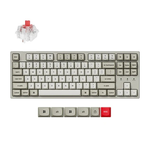 [KEYC-C1PX-M1] Keychron C1 Pro 8K QMK Wired RGB Backlight (Hot-Swappable) Keychron Super RED Switch Custom Mechanical Keyboard