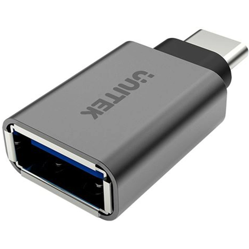 [Y-A025CGY] USB 3.1 USB-C Male to USB-A Female Adapter. Apple Style Aluminium Housing