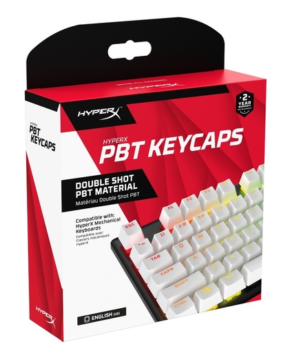 [519T5AA#ABA] HyperX Double Shot PBT Keycaps - White